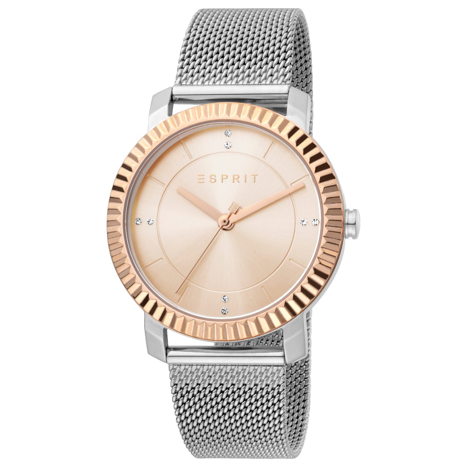 Esprit dames horloge ES1L184M0055 - polshorloge - 5ATM - gratis armband - Zilver en Roze kleur
