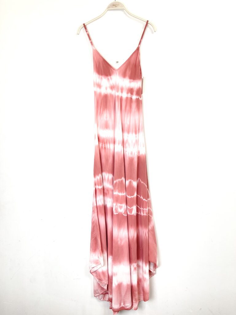 Baltische print zomer bandjes maxi jurk in kleur OUDE ROZE - maat 34/36