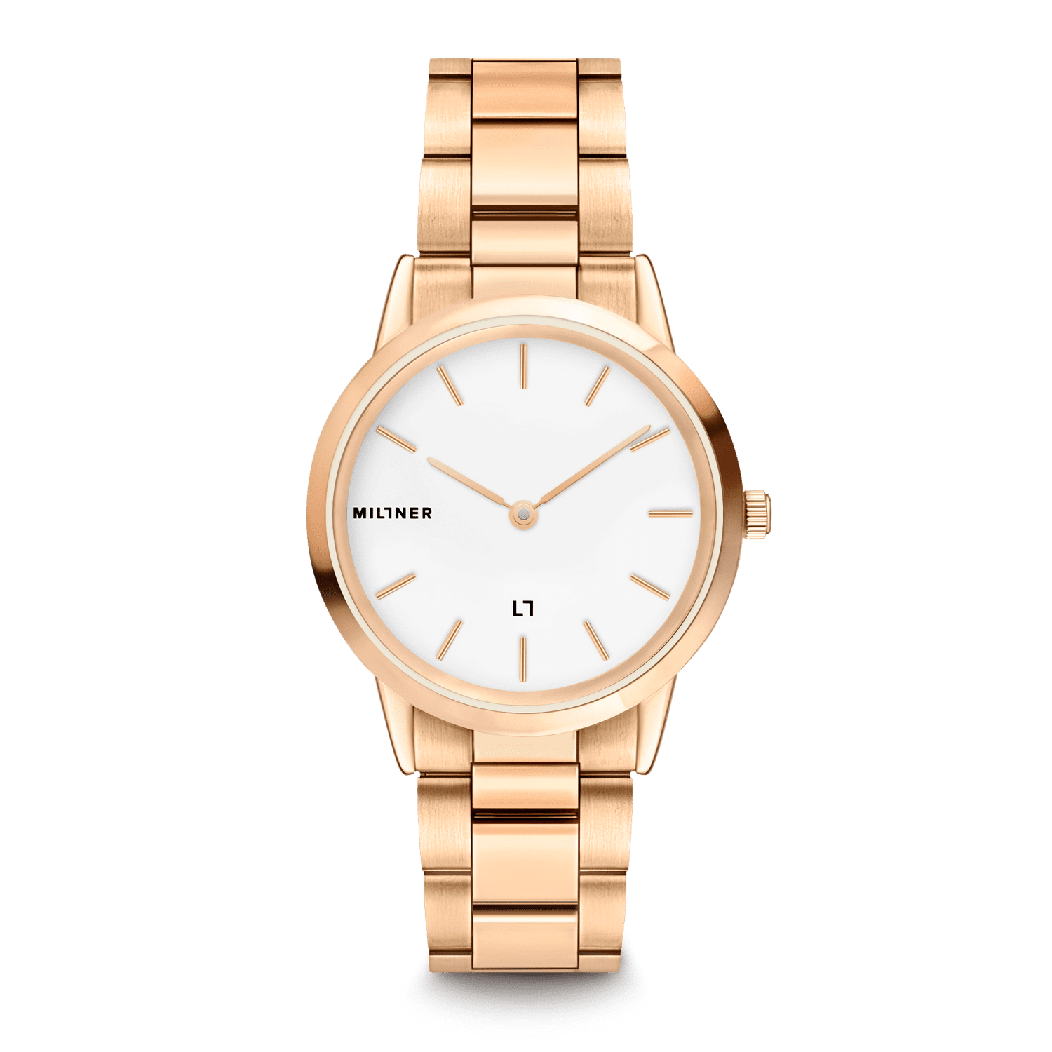 Millner dames horloge Chelsea - polshorloge - goudkleurig en witte plat - elegante horloge