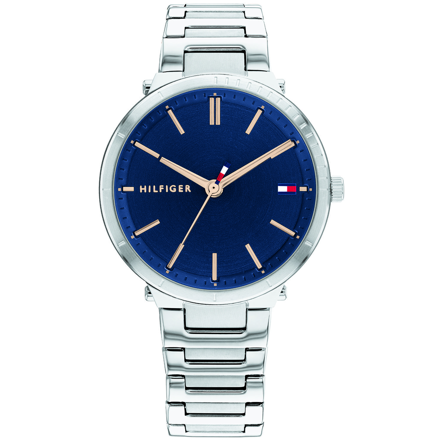 Tommy Hilfiger dames horloge 1782405 - zilver - blauw – 3ATM – elegante steel armband