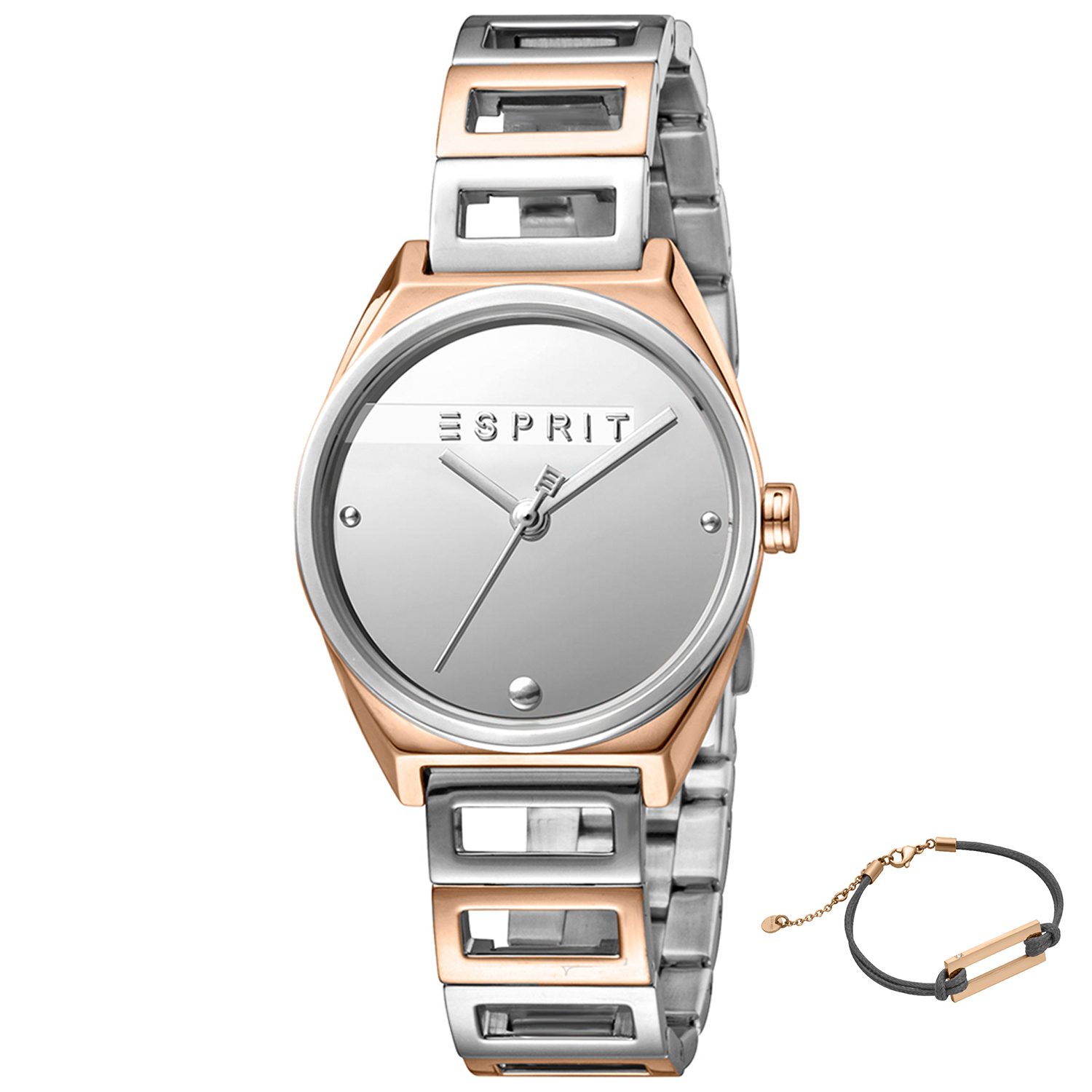 Esprit steel dames Horloge ES1L058M0055 - polshorloge - extra armband cadeau - 3ATM