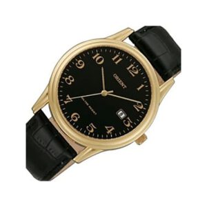 Orient heren horloge -  datum - 3ATM - leren armband FUNA1002B0