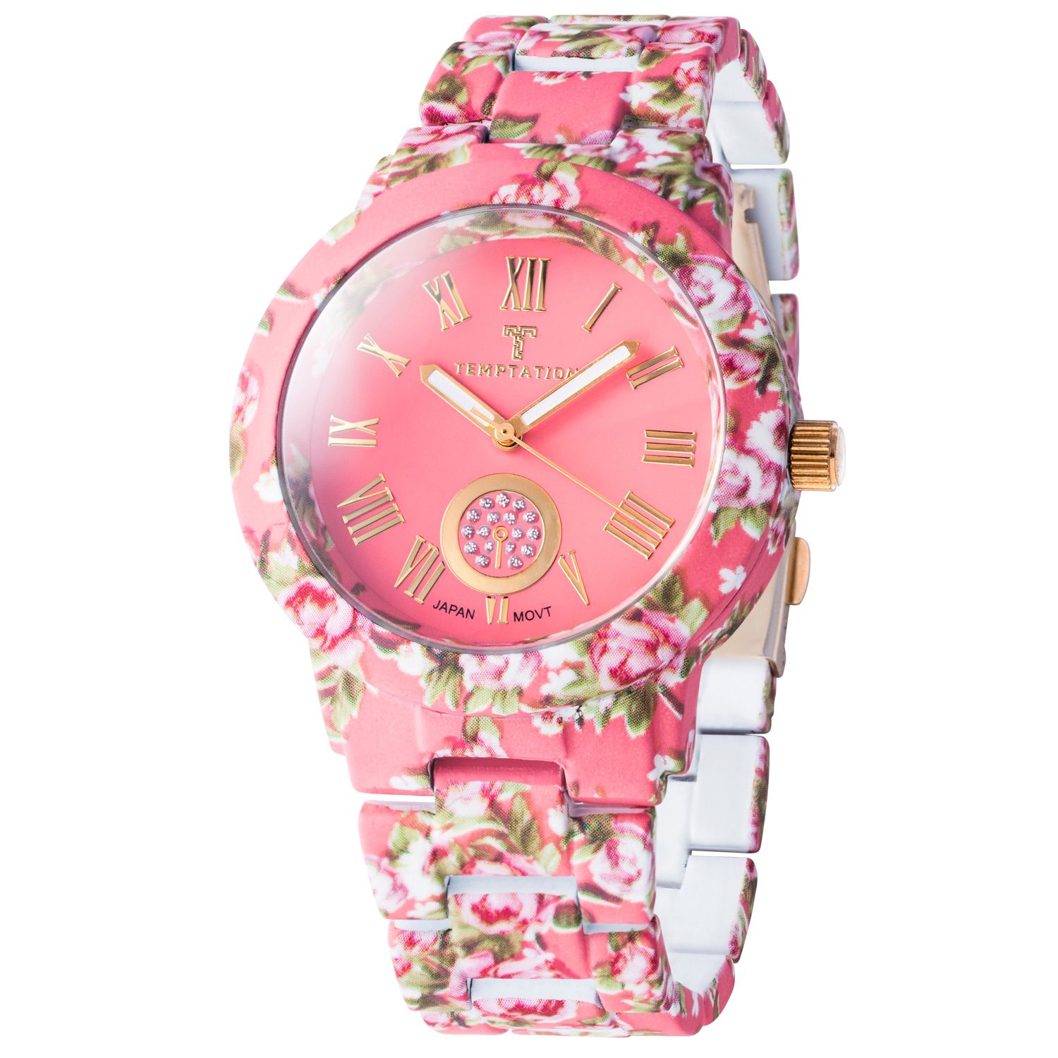 Temptation dames horloge  in ROZE kleur - polshorloge - roestvrij staal TEA-2015-01