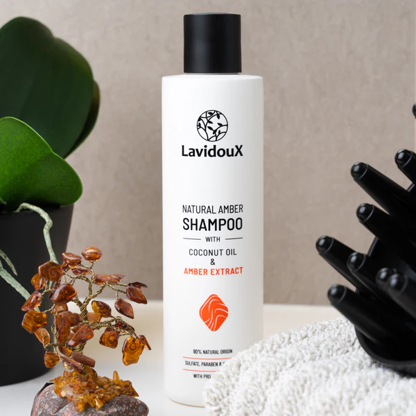 Luxe Natuurlijke sulfaatvrij shampoo met Amberextract en Kokosolie - glans en volume 250ml