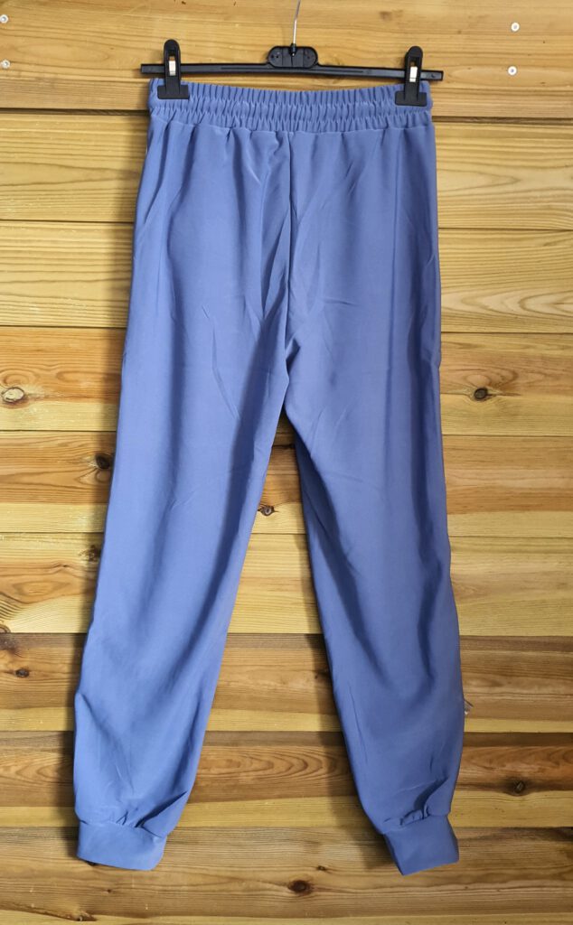 Sport broek voor dames vrouwen met zijzakken, BLAUW kleur, band aan zijkanten, stretch broek Maat L/XL