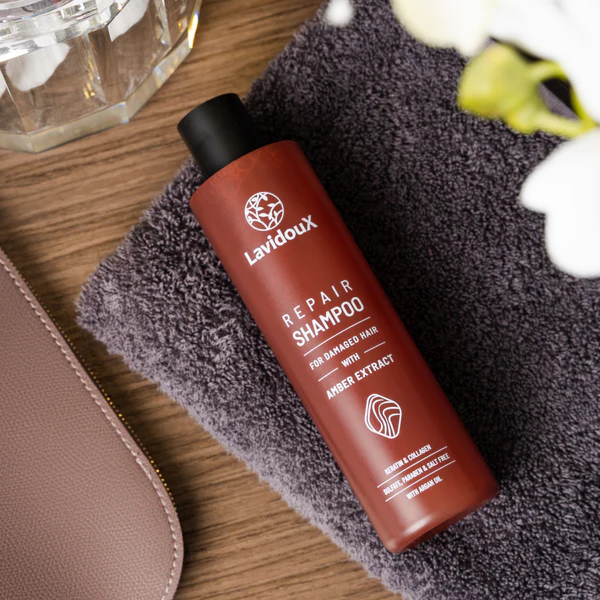 Luxe Natuurlijke sulfaatvrij shampoo met Amberextract en Arganolie - beschadigd haar 250ml