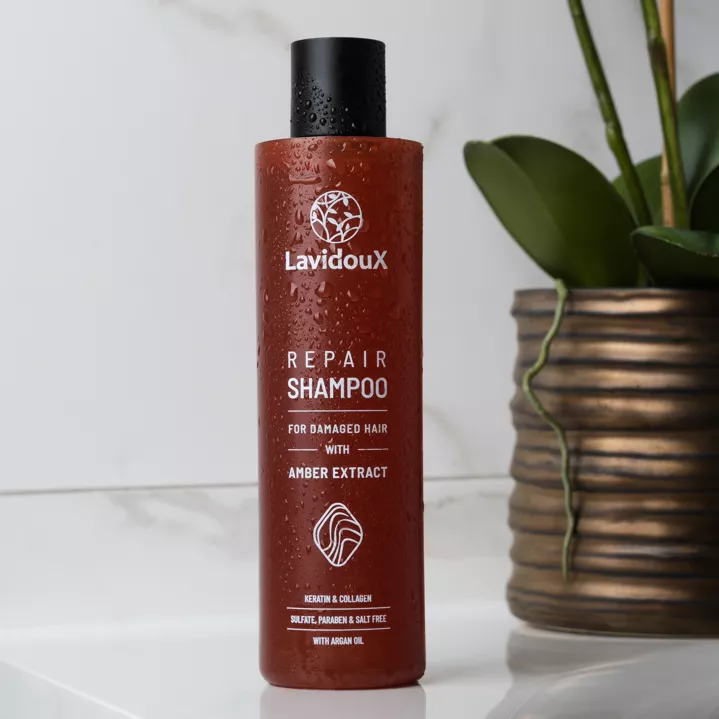 Luxe Natuurlijke sulfaatvrij shampoo met Amberextract en Arganolie - beschadigd haar 250ml