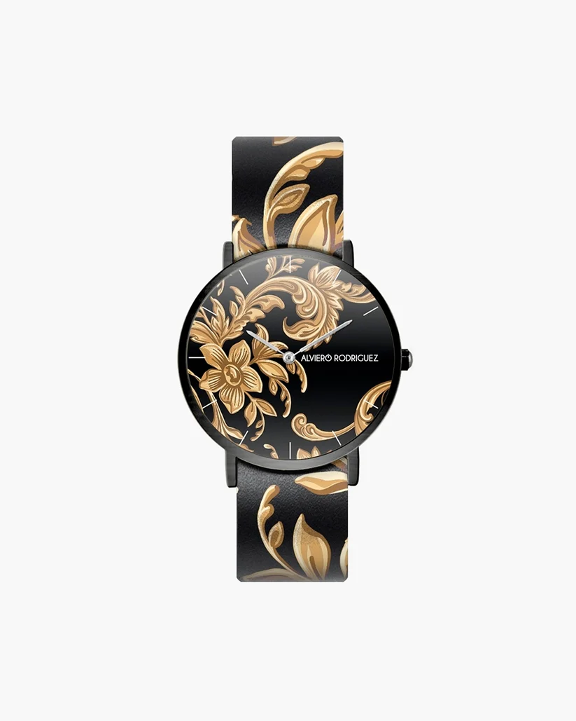 Kleurrijke dames horloge - Japanse uurwerk - silicone armband - comfortabel - Zwart Barok