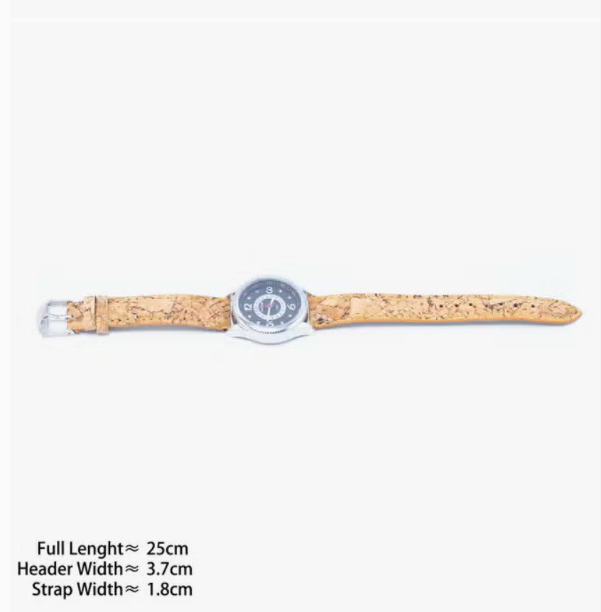 Ecologische Horloge met eerlijke kurk band voor dames - elegante - Blauw-zilver horloge kast WA-385-C
