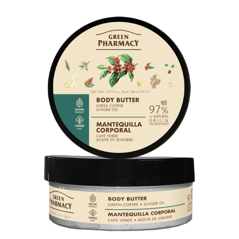 Biologische vestigende lichaam Butter Groene Koffie en Gemberolie - strakke huid 200ml