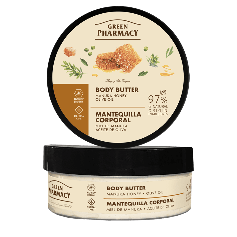 Natuurlijke voedend Body Butter Manuka Honing en Olijfolie - glanzend huid - zijdezachte gevoel 200ml