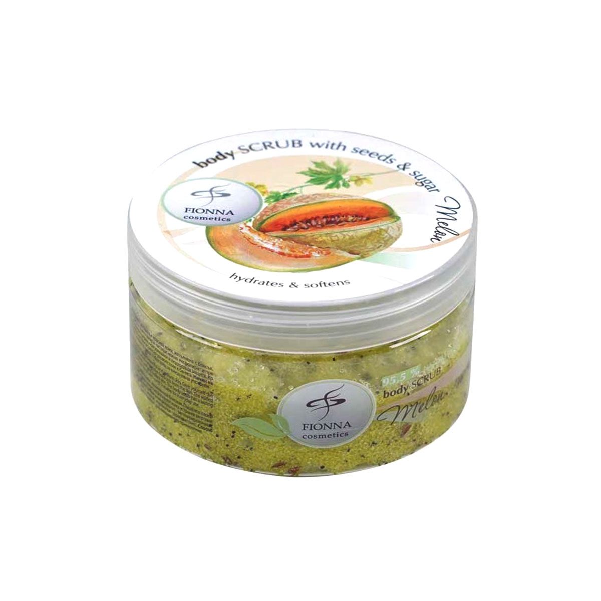 Body suiker scrub met meloen en meloen zaden - weldaad voor je huid - zachte huid en lekker geurend 250ml