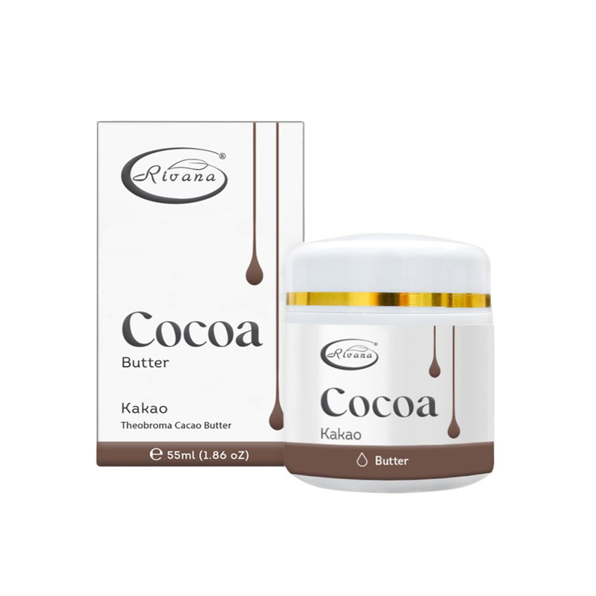 Puur biologische cacao boter - ongeraffineerd - geparfumeerd - gezicht en lichaam - strakke huid 55ml