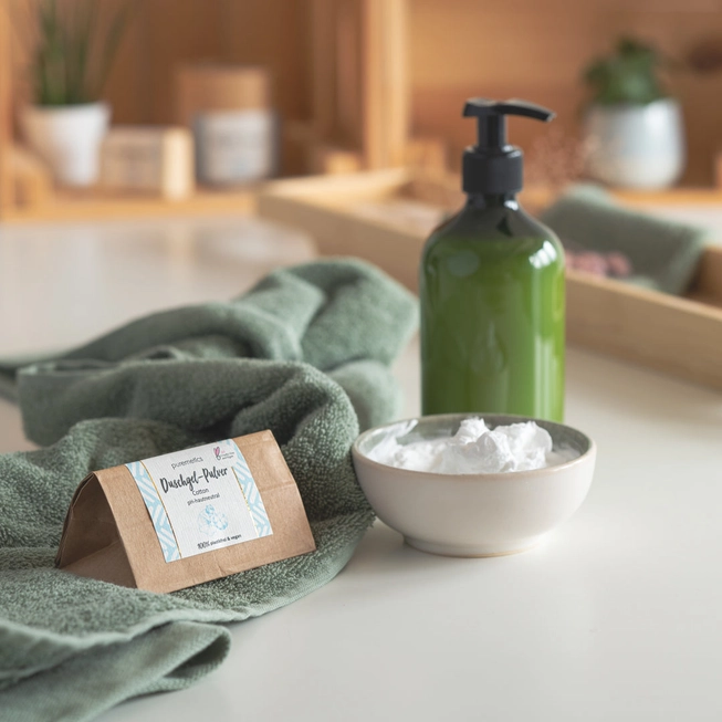 Plastikvrij en duurzaam poeder douchegel COTTON - makkelijk in gebruik - schone huid 100g
