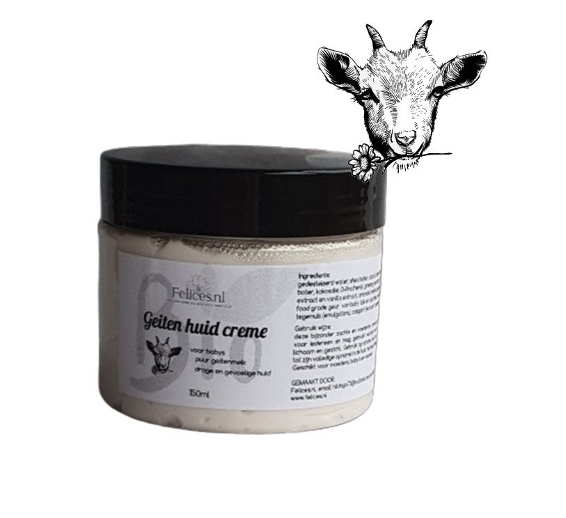 Biologische handgemaakte geitenmelk huid creme - droge geïrriteerde huid - baby´s 150ml