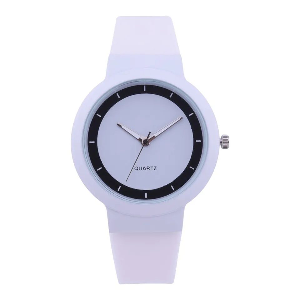 Siliconen horloge - dames polshorloge - duidelijke - WIT strakke en elegante horloge