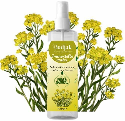 Biologische Immortelle - Helichrysum Italicum -  Bloemenwater - Hydrolaat - geïrriteerde huid - 200 ml.