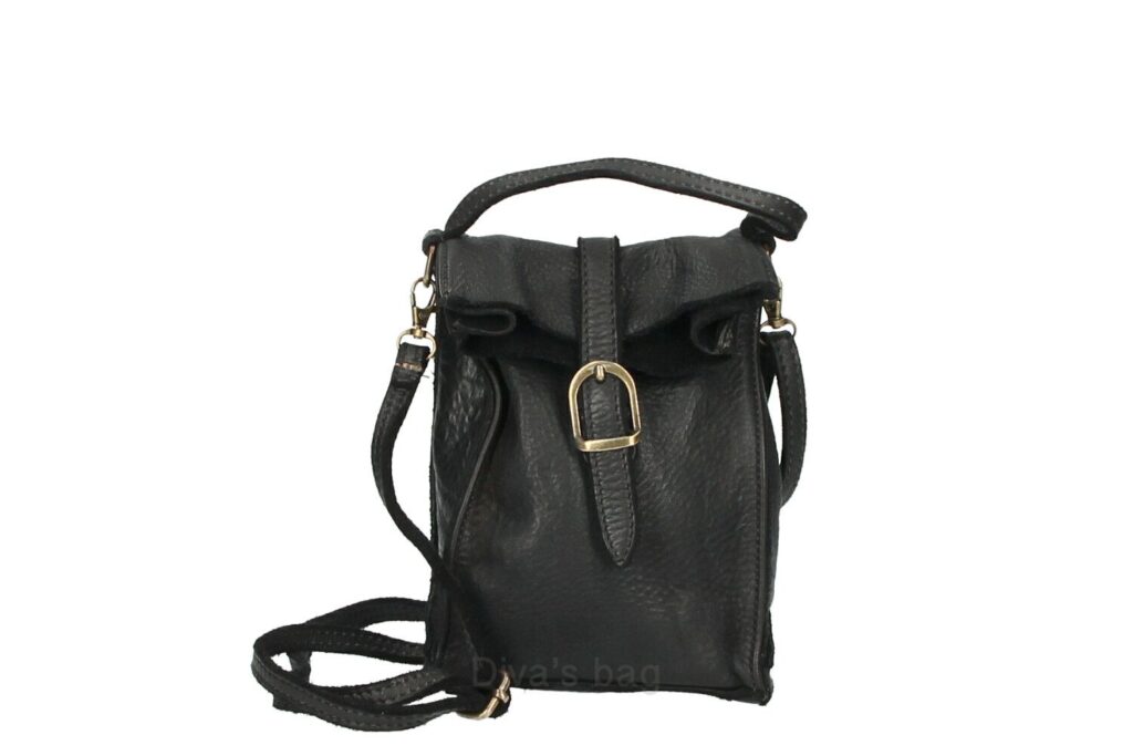 Lederen schoudertas - crossbody - mobile telefoon - magneet sluiting