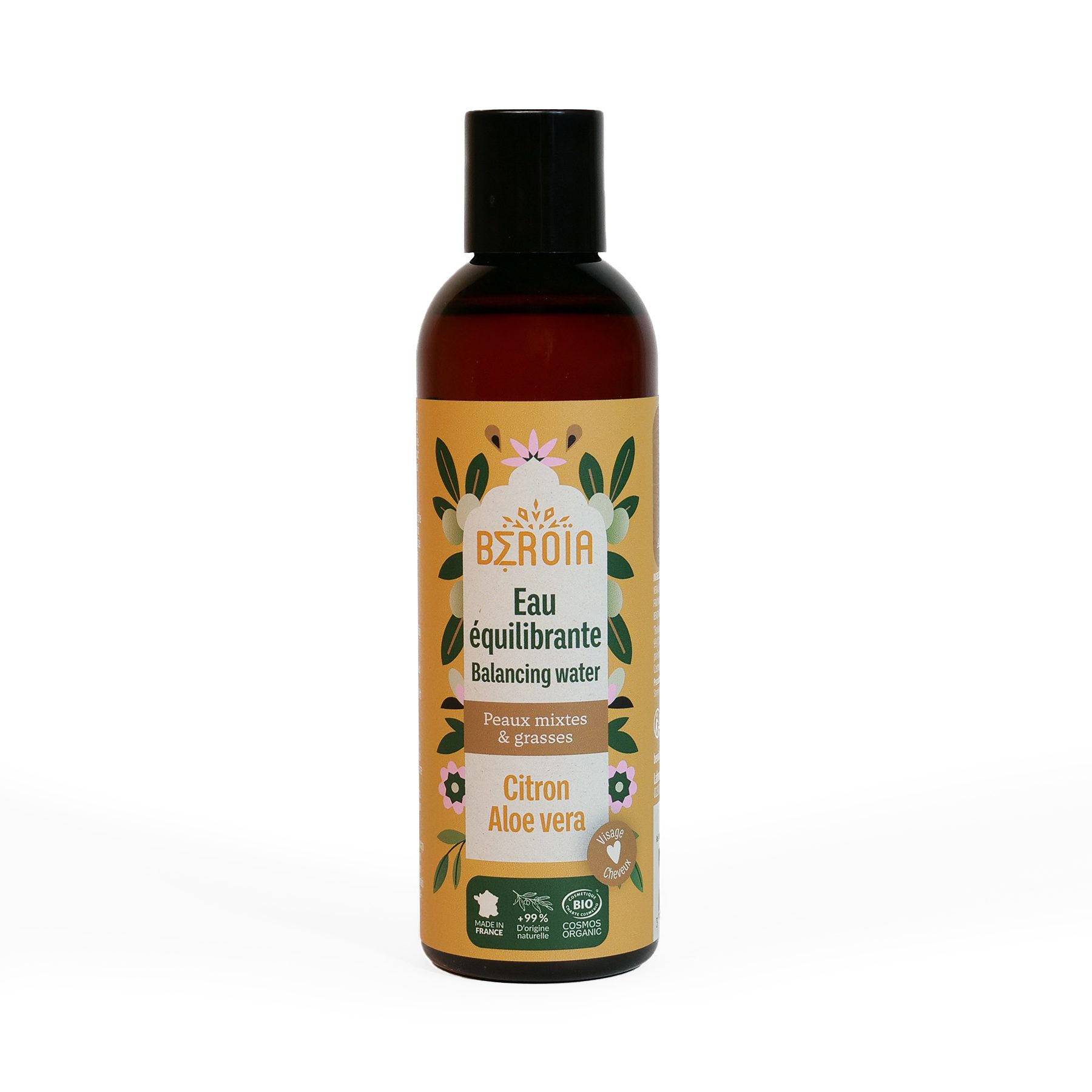 Cosmos gezicht tonic van Citroen en Aloe Vera - anti-oxidant - doffe huid - onzuivere huid - Frans product  200ml