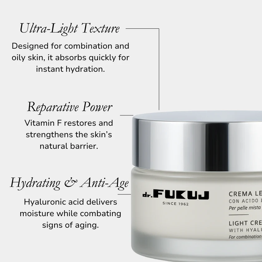 Italiaanse merk Lichte gezicht creme met hyauronzuur - Vitamine F - allantoïne - gecombineerde huid 50ml