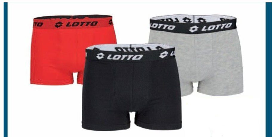 Lotto set van 3 boxers voor mannen - katoen - rood - blauw - grijs -  Maat M 3st