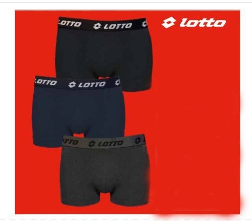 Lotto set van 3 boxers voor mannen - katoen - zwart - blauw - grijs -  Maat M 3st