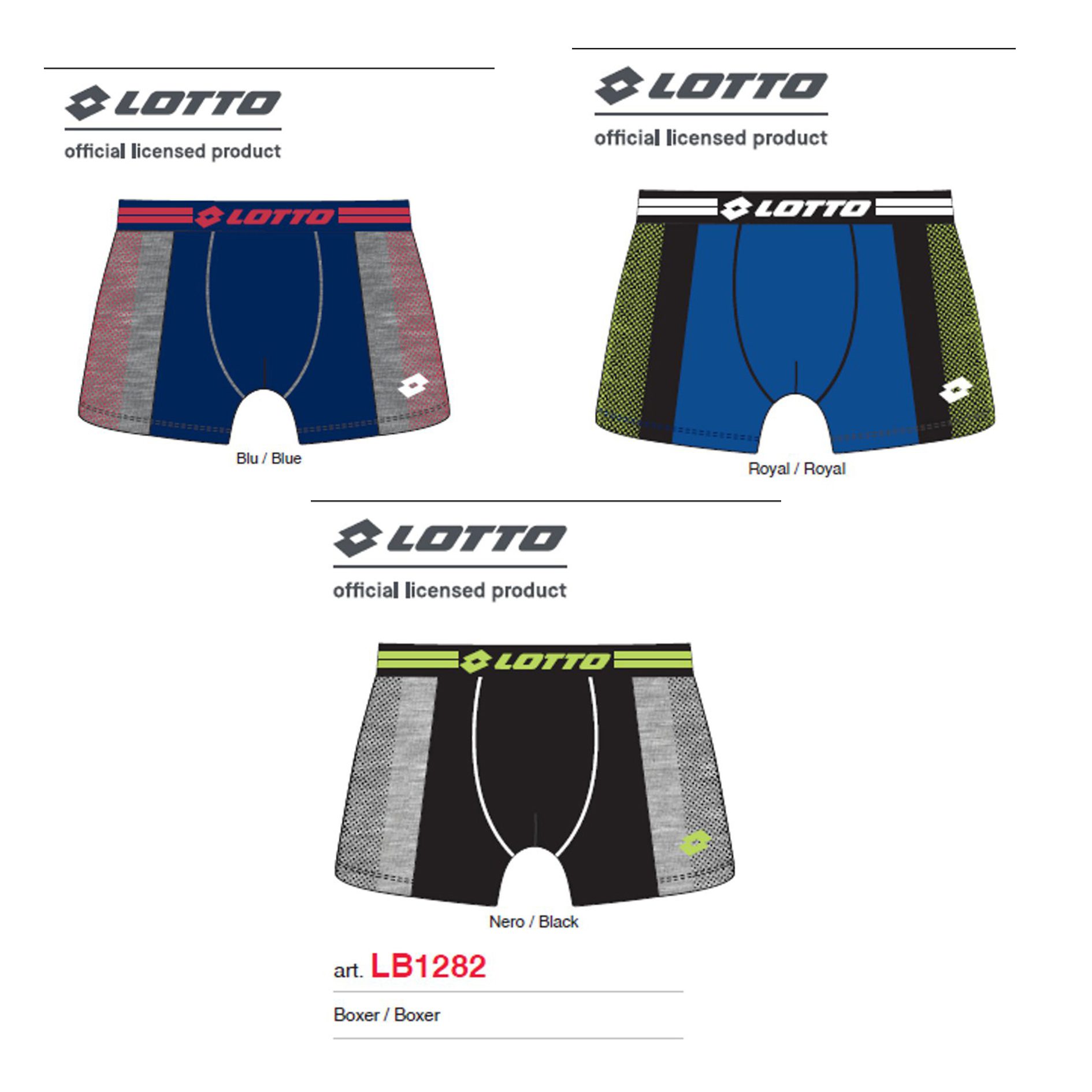 Lotto Heren boxer short  set van 3 stuks - katoenen - in diverse kleuren - maat M