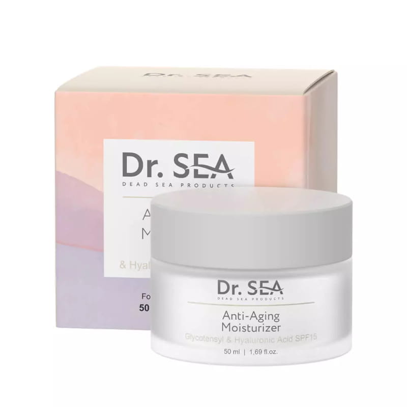 Israëls merk Dr. Sea Anti-Aging Gezichtscrème met Glycotensil Complex en Hyaluronzuur SPF15 en dode zee mineralen  50 ml