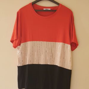 T-shirt van lichte tricot in diverse kleuren, korte mouwen Maat L/XL
