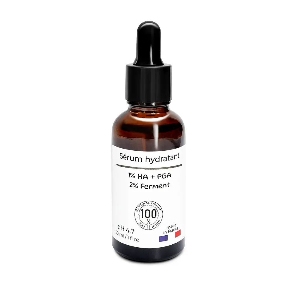 Natuurlijke Intensieve hydraterende gezicht serum met 2% postbioticum uit granen en 1% polyglutaminezuur 30ml