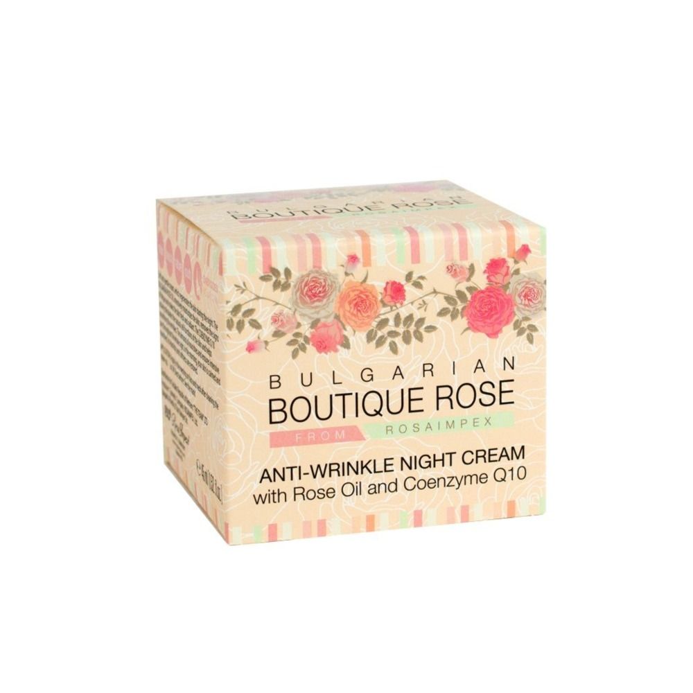 Natuurlijke Rose Anti-rimpel nachtcrème met Q10 en rozenolie - Bulgaarse rose 45 ml