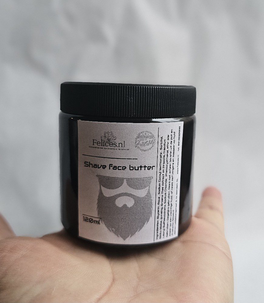 Natuurlijke handgemaakte heren scheer boter voor baard en moustache - lavendel - propolis 120ml