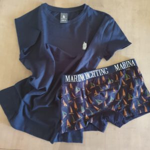 Marina Yachting heren ondergoed set, BLAUW boxer en een t-shirt Maat S