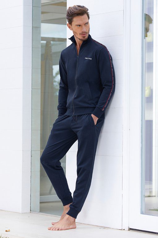 Enrico Coveri Trainingspak voor heren met vest en sport broek, Blauw kleur maat L