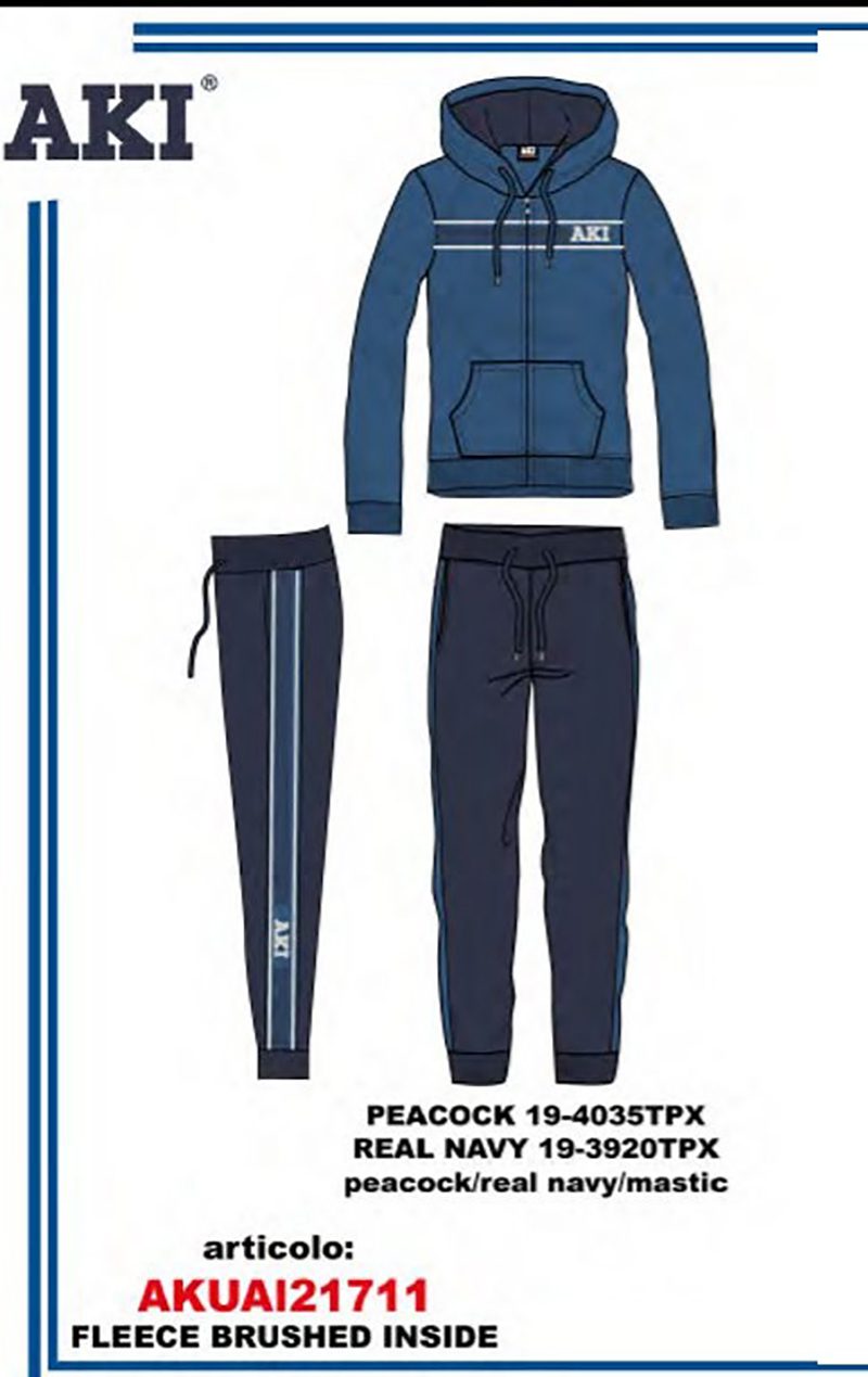 Italiaanse vrijetijd/training pak voor mannen in JEANS/BLAUW kleur vest en broek met capuchon  maat XXL