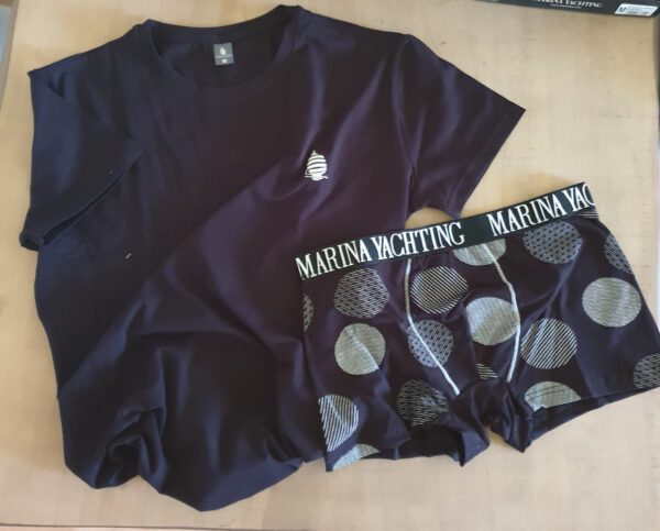 Marina Yachting heren ondergoed set, ZWART boxer en een t-shirt Maat M