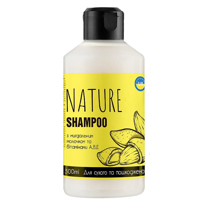 BIOTON Cosmetics - NATURE - Shampoo met amandelmelk en vitamine A, B, E - glanzend haar - voorkomt uitval 300ml