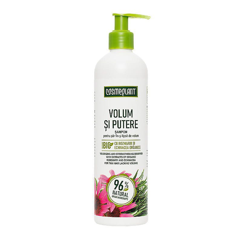 Natuurlijke Volume shampoo - Rozemarijn en echinacea - krullend haar broos en dun haar - futloos haar - 400ml