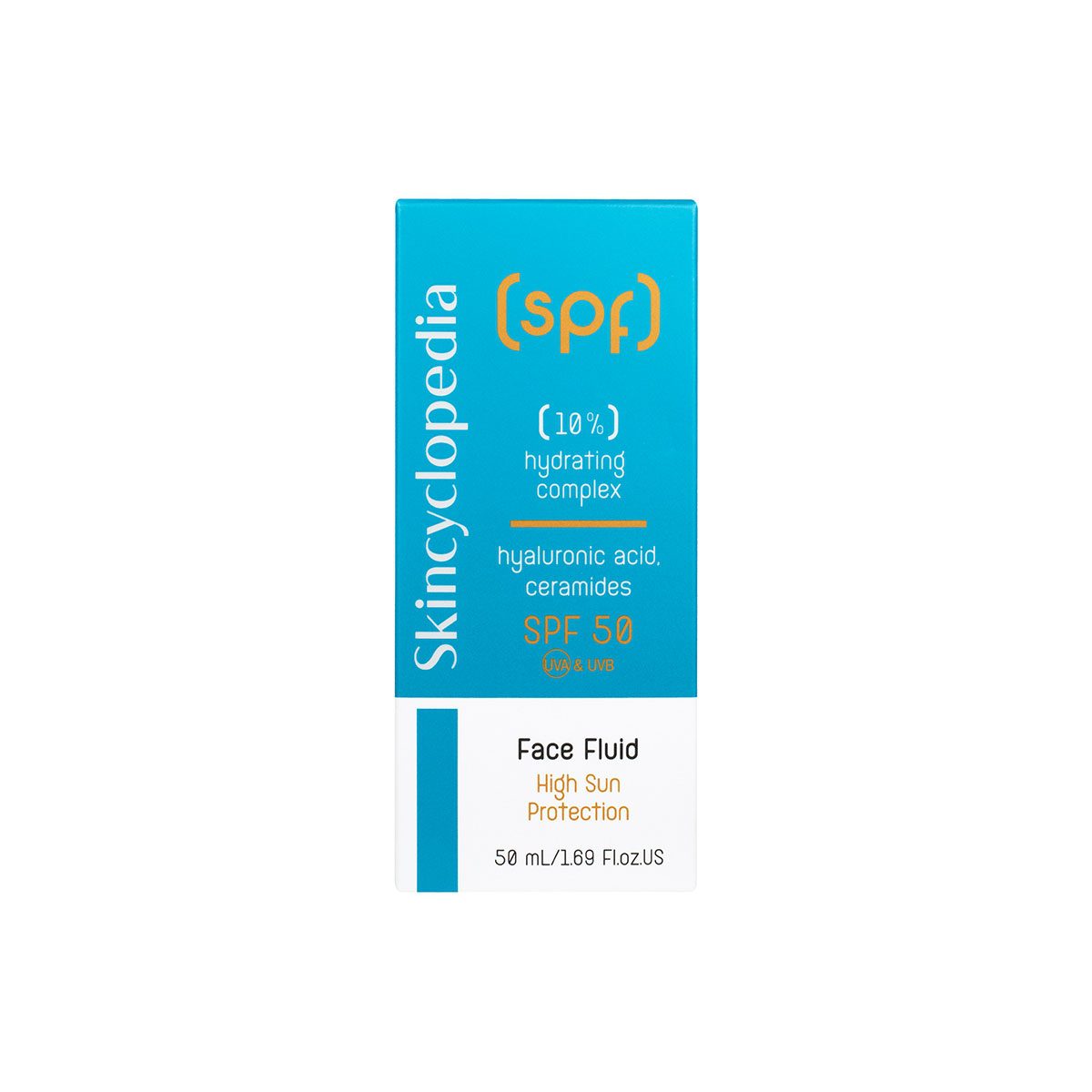 Zonnebrand gezicht fluid  met SPF50 - verjongt de huid - ceramiden- hyaluronzuur 50ml