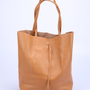 100% Leren tas in Karamel kleur, schouder tas, shopper