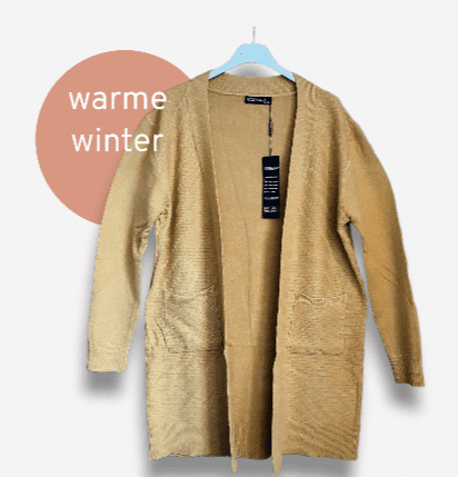 Warme vest in GEEL kleur met zijzakken voor dames maat 40/42