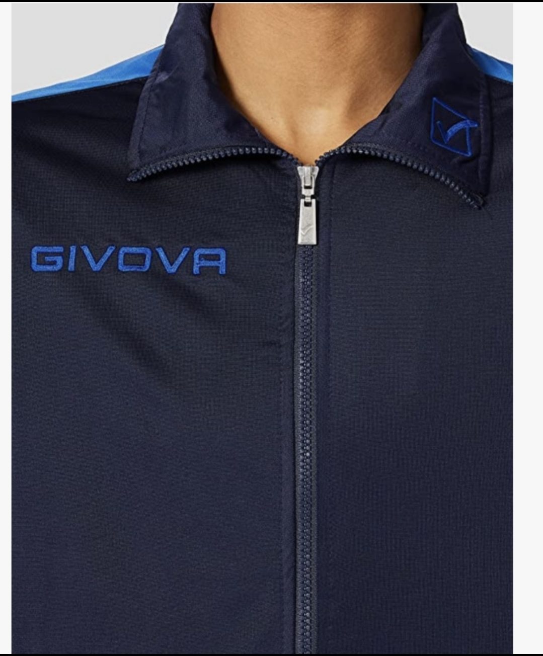 Givova viscose sport training pak met vest en rits - broek met zijzakken, in BLAUW kleur - maat XXL