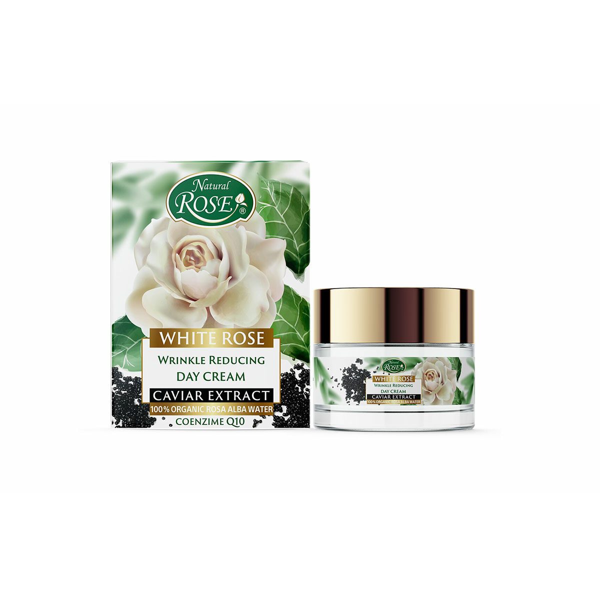 Natuurlijke prachtige dag creme met witte roos en zwarte kaviaar - 30+- zijdezachte textuur - gladde huid 50ml