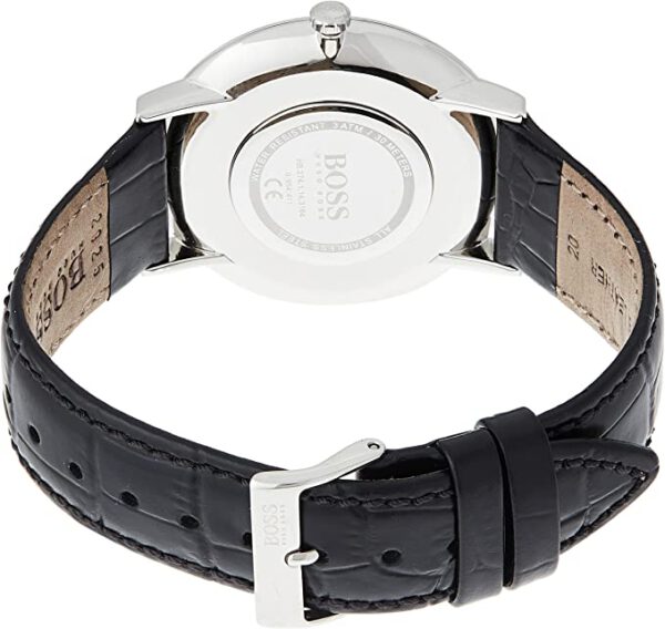 Hugo Boss Heren polshorloge - zwart lederen band 1513647 - Afbeelding 4