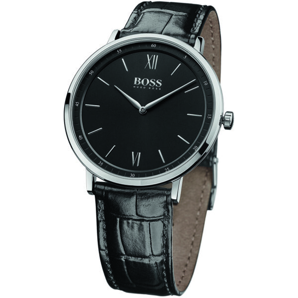 Hugo Boss Heren polshorloge - zwart lederen band 1513647 - Afbeelding 3