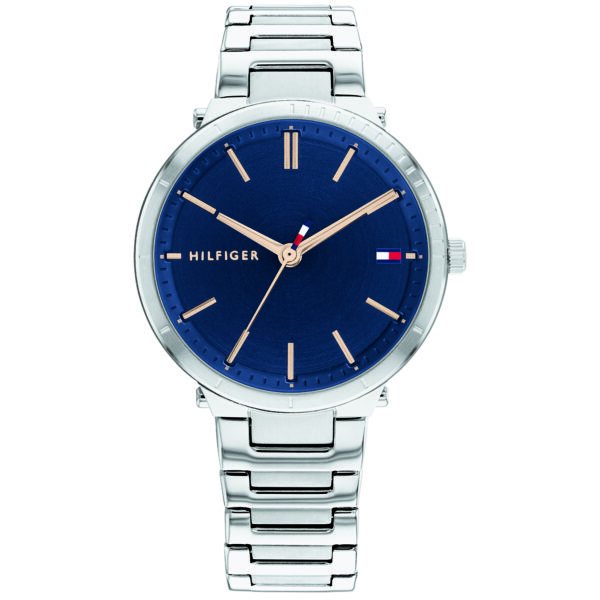 Tommy Hilfiger dames horloge 1782405 - zilver - blauw – 3ATM – elegante steel armband