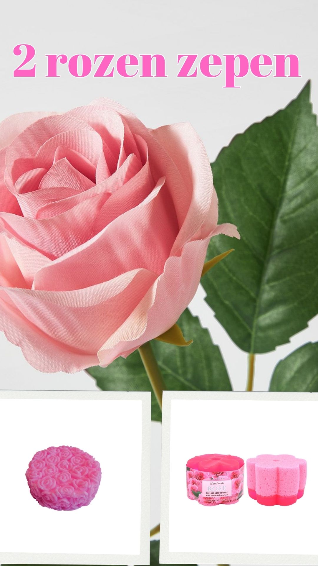 2 stuks Luxe Bulgaarse rozen zepen - heerlijk geuren - douche sponge zeep - roze kleur - zachte huid 70gr-85gr