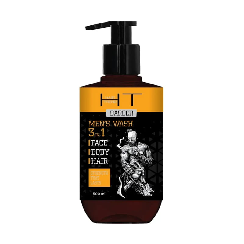 3-in-1 Wasgel voor Mannen - gezicht - haar - lichaam - kruiden en tabak geur - gember extract 500 ml