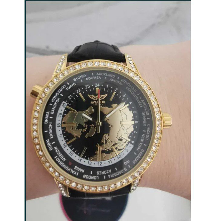 Aviator dames horloge vrouw met leren polsband AVW8633L03 - Afbeelding 2