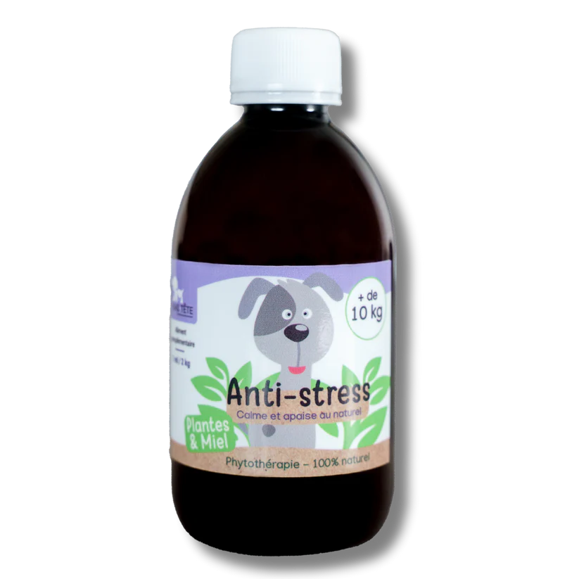KasTete Franse Natuurlijke anti-stres siroop - honden meer dan +10 kg - Passiebloem - Valeriaan 300ml